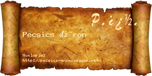 Pecsics Áron névjegykártya